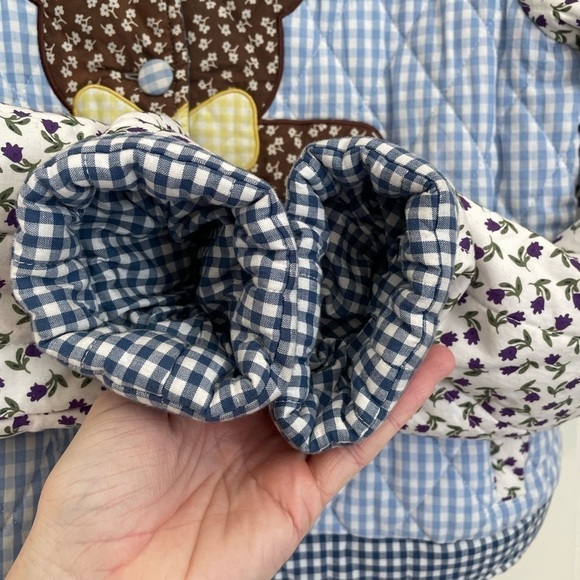 TEDDY FRESH Quilted Teddy Bear Jacket blue brown size medium - Picture 4 of 9